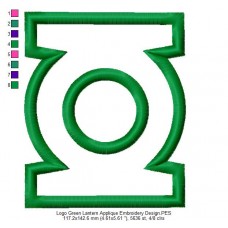 Logo Green Lantern Applique Embroidery Design